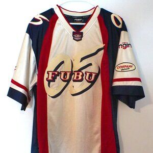 FUBU Y2K Sports Jersey Men’s Y2K Navy White Red 05 Hip Hop #1481